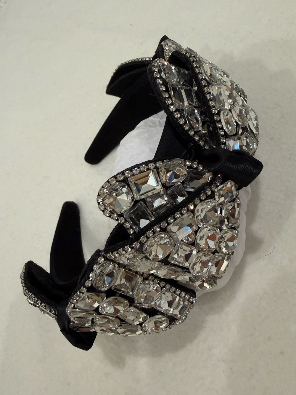 Black Crystal Embellished Headband